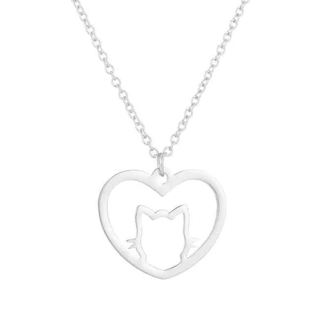 Cat Heart Necklace