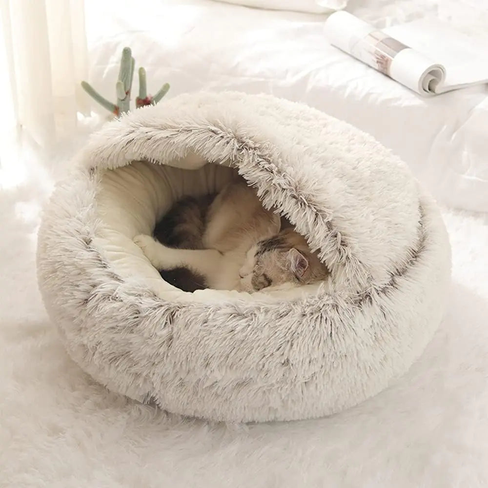 Cama gato - Winter Long Plush Cat Bed