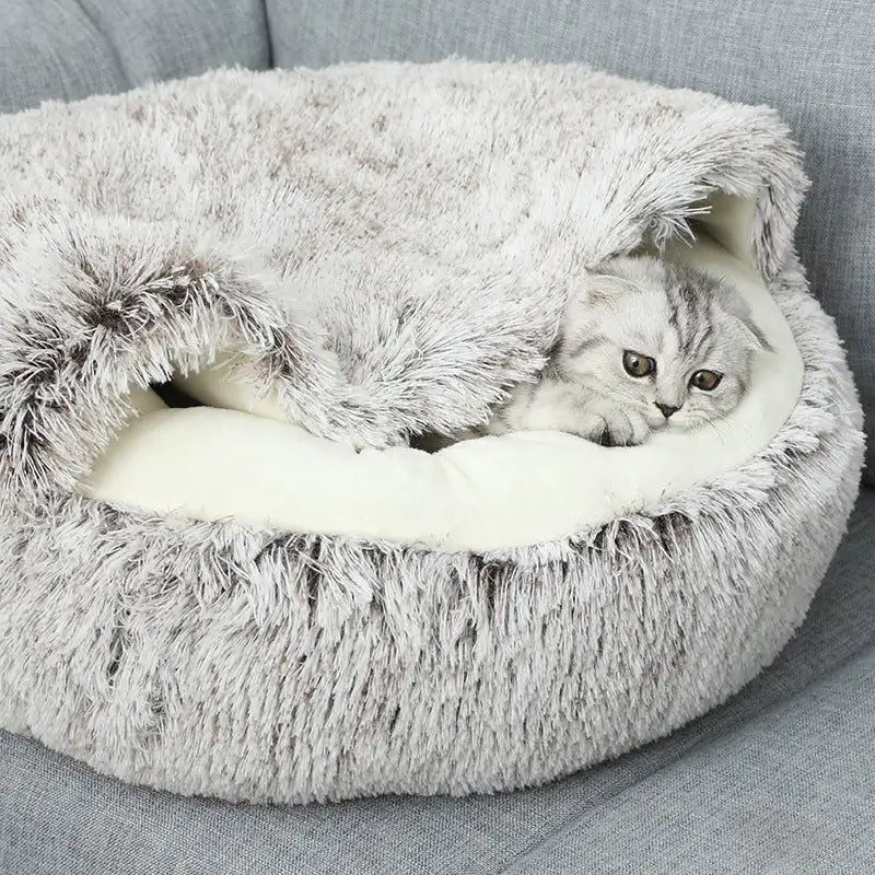 Cama gato - Winter Long Plush Cat Bed