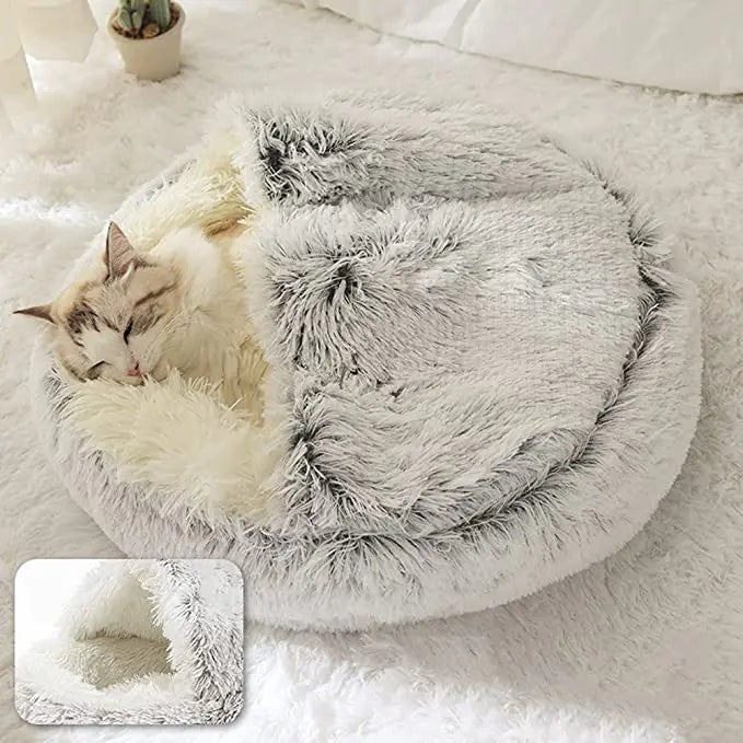 Cama gato - Winter Long Plush Cat Bed