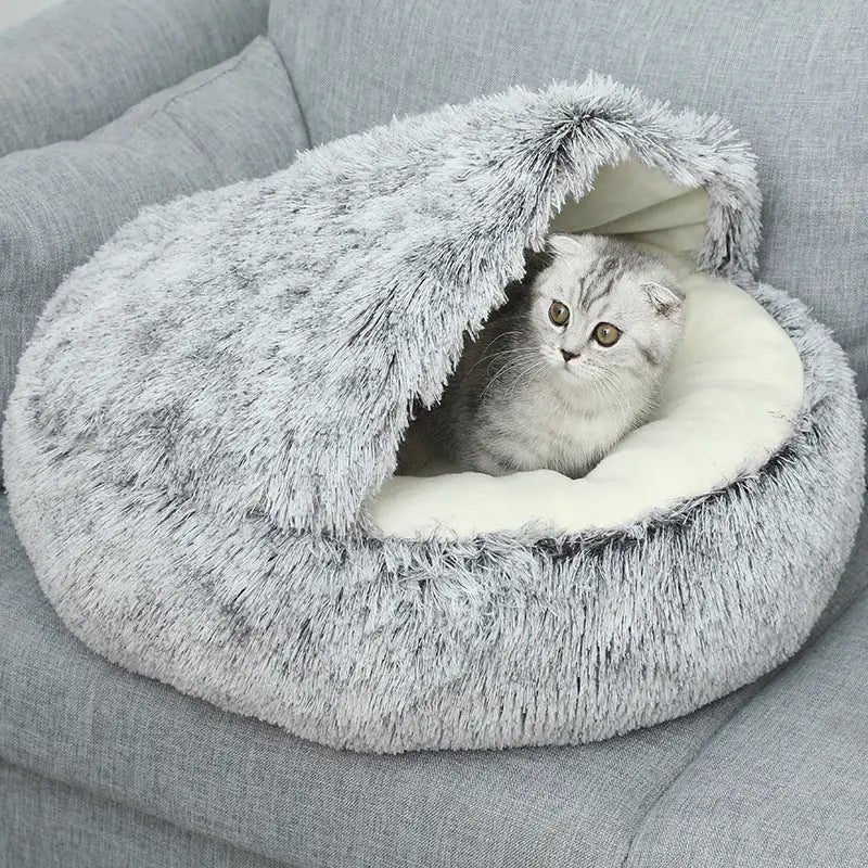 Cama gato - Winter Long Plush Cat Bed